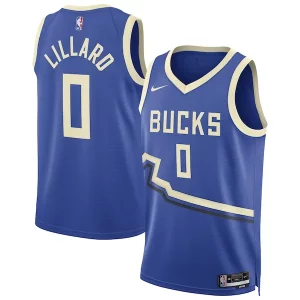 Damian Lillard Milwaukee Bucks Nike Unisex 2024/25 Swingman Distingué Player Jersey City Edition Royal