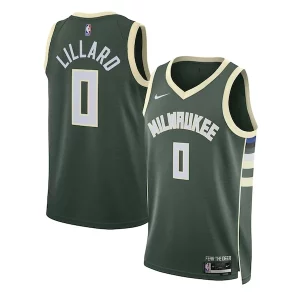 Damian Lillard Milwaukee Bucks Nike Unisex Swingman Jersey Icon Edition Hunter Green Sophistiqué