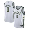 Damian Lillard Milwaukee Bucks Nike Youth Swingman Jersey Association Uniques Edition White