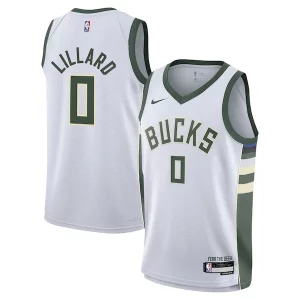 Damian Lillard Milwaukee Bucks Nike Youth Swingman Jersey Association Uniques Edition White