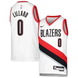 Damian Lillard Portland Trail Blazers Bold Nike Youth Swingman Jersey Association Edition White