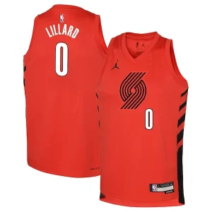 Damian Lillard Portland Trail Blazers Jordan Refiné Brand Youth Swingman Jersey Statement Edition Red