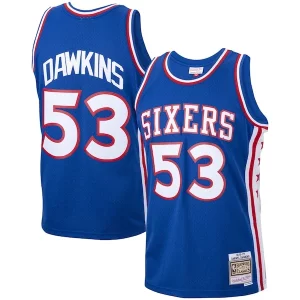 Darryl Dawkins Philadelphia 76ers 1976/77 Hardwood Exceptionnel Classics Swingman Jersey Royal