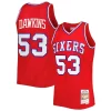 Darryl Dawkins Philadelphia 76ers Hardwood Classics 1979/80 Personalisable Swingman Jersey Red