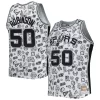 David Robinson San Antonio Spurs 1998/99 Hardwood Classics Doodle Éclatant Swingman Player Jersey White