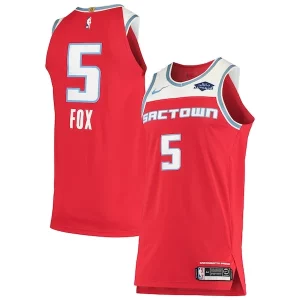 De'Aaron Fox Sacramento Kings Nike Authentic Badge Moderne Jersey City Edition Red