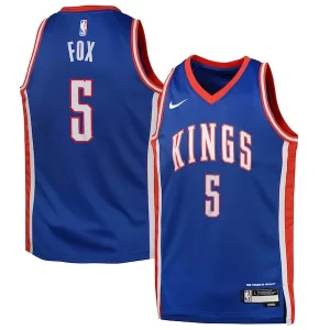 De'Aaron Fox Sacramento Kings Nike Youth 2024/25 Swingman Player Jersey City Edition Blue Refiné