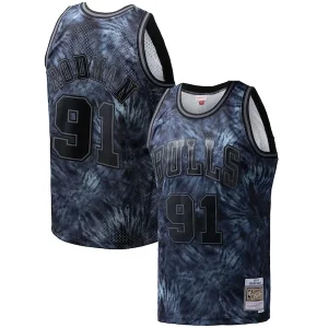 Dennis Admirable Rodman Chicago Bulls Hardwood Classics 1995/96 Tie Dye Swingman Jersey Black