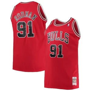 Dennis Rodman Chicago Bulls 1997/98 Big & Tall Hardwood Classics Uniques Swingman Jersey Red
