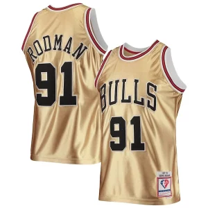 Dennis Rodman Chicago Bulls 75th Anniversary 1997/98 Classique Hardwood Classics Swingman Jersey Gold