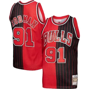 Dennis Rodman Chicago Bulls Big & Tall Hardwood Classics 1995/96 Split Luxueux Swingman Jersey Red/Black