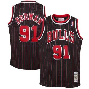 Dennis Rodman Chicago Bulls Youth 1995/96 Hardwood Classics Swingman Distingué Jersey Black