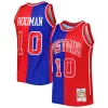 Dennis Rodman Detroit Pistons Uniques Hardwood Classics 1988/89 Split Swingman Jersey Blue/Red