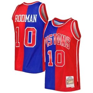 Dennis Rodman Detroit Pistons Uniques Hardwood Classics 1988/89 Split Swingman Jersey Blue/Red