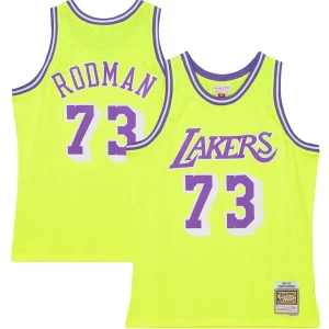 Dennis Rodman Los Angeles Lakers Hardwood Sophistiqué Classics 1998/99 Tropical Swingman Jersey Neon Yellow
