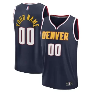 Denver Nuggets Fast Break Haut de gamme Custom Jersey Icon Edition Navy/Blue
