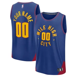 Denver Nuggets Sophistiqué Fast Break Custom Jersey Statement Edition Blue/Navy