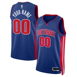 Detroit Pistons Nike 2021/22 Diamond Swingman Custom Jersey Icon Edition Blue Éclatant