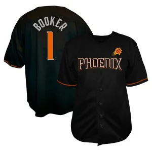 Devin Booker Phoenix Suns Profile Big & Tall Name & Number Button Up Jersey Authentique Black