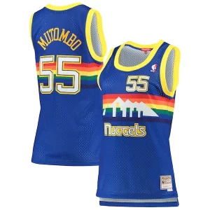 Dikembe Mutombo Denver Admirable Nuggets Women's 1991/92 Hardwood Classics Swingman Jersey Royal