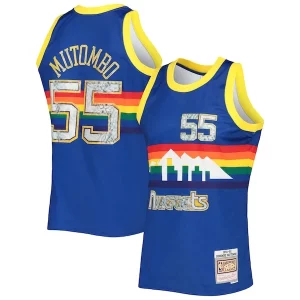 Dikembe Mutombo Denver Nuggets 1996/97 Hardwood Classics NBA 75th Anniversary Diamond Swingman Jersey Prime Royal