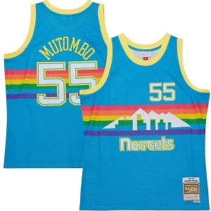 Dikembe Mutombo Denver Nuggets Hardwood Classics Tendance 1991/92 Tropical Swingman Jersey Blue