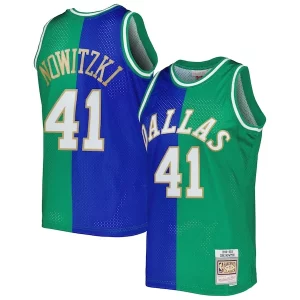 Dirk Nowitzki Captivant Dirk Nowitzki Hardwood Classics 1998/2019 Split Swingman Jersey Blue/Green