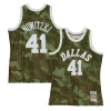 Dirk Nowitzki Magnifique Dallas Mavericks Hardwood Classics 1998/99 Ghost Green Swingman Jersey Camo