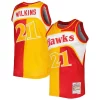 Dominique Wilkins Atlanta Hawks Hardwood Admirable Classics 1986/87 Split Swingman Jersey Yellow/Red