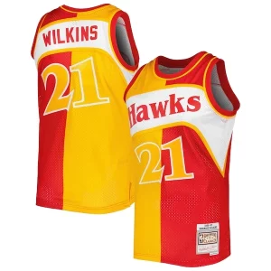 Dominique Wilkins Atlanta Hawks Hardwood Admirable Classics 1986/87 Split Swingman Jersey Yellow/Red