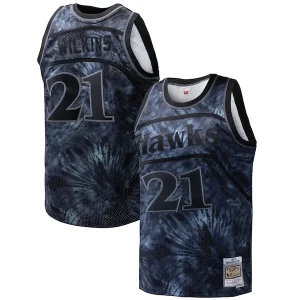 Dominique Wilkins Atlanta Hawks Hardwood Classics 1986/87 Captivant Tie Dye Swingman Jersey Black