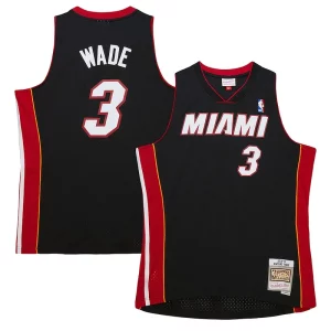 Dwyane Wade Miami Heat Hardwood Classics Swingman Jersey Black Éclatant