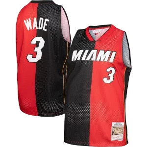 Dwyane Wade Miami Heat Big & Tall Hardwood Classics Premium 2005/06 Split Swingman Jersey Black/Red