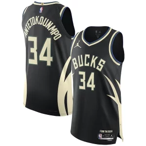 Giannis Antetokounmpo Exceptionnel Milwaukee Bucks Jordan Brand Authentic Player Jersey Statement Edition Black