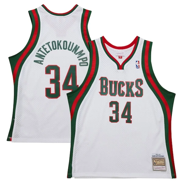 Giannis Antetokounmpo Milwaukee Bucks 2013/14 Hardwood Classics Swingman Jersey White Superbe
