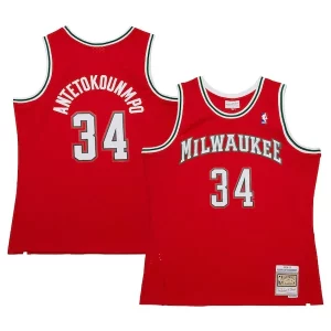 Giannis Antetokounmpo Milwaukee Bucks 2014/15 Hardwood Classics Authentique Swingman Jersey Red