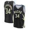 Giannis Antetokounmpo Milwaukee Bucks Fast Break Replica Player Jersey Statement Edition Black Splendide