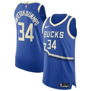 Giannis Antetokounmpo Milwaukee Bucks Nike 2024/25 Authentic Player Jersey City Edition Royal Authentique