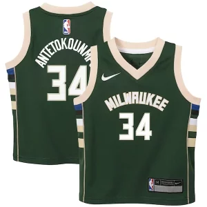 Giannis Antetokounmpo Milwaukee Bucks Nike Preschool Swingman Exceptionnel Player Jersey Icon Edition Hunter Green