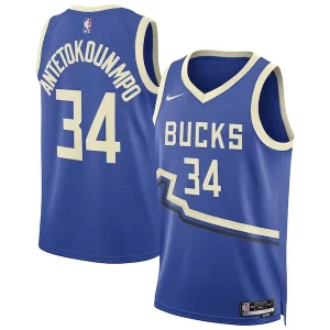 Giannis Antetokounmpo Milwaukee Bucks Nike Unisex 2024/25 Swingman Player Jersey Distingué City Edition Royal