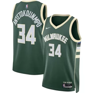 Giannis Antetokounmpo Milwaukee Bucks Nike Unisex Swingman Jersey Icon Edition Dashing Hunter Green/White