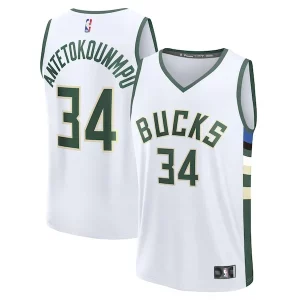 Giannis Antetokounmpo Milwaukee Bucks Fast Break Incontournable Replica Player Jersey Association Edition White
