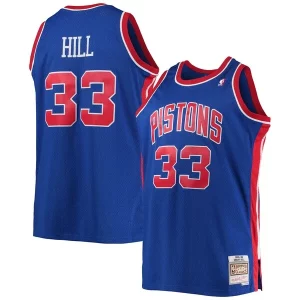 Grant Hill Detroit Pistons 1995/96 Big & Tall Hardwood Classics Swingman Jersey Blue Exquisite