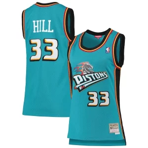 Grant Hill Detroit Pistons Women's 1998/99 Hardwood Classics Swingman Jersey Teal Commémoratif
