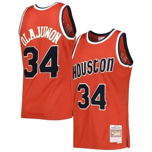 Hakeem Olajuwon Houston Rockets 1993/94 Hardwood Classics Off Court Swingman Jersey Red Haut de gamme