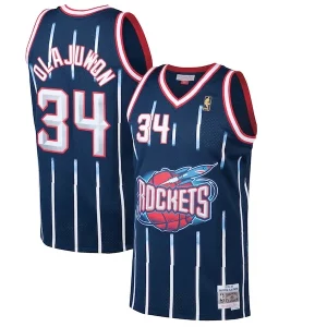 Hakeem Olajuwon Houston Rockets 1996/97 Hardwood Classics Swingman Exquisite Jersey Navy