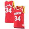 Hakeem Olajuwon Houston Rockets Women's 1993/94 Hardwood Classics Éclatant Swingman Jersey Red/Navy