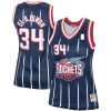 Hakeem Olajuwon Houston Rockets Women's Hardwood Classics Swingman Incontournable Jersey Navy/Red