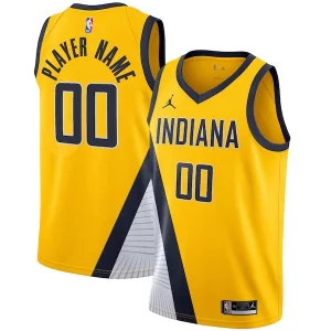Indiana Pacers Vibrant Jordan Brand Swingman Custom Jersey Statement Edition Gold