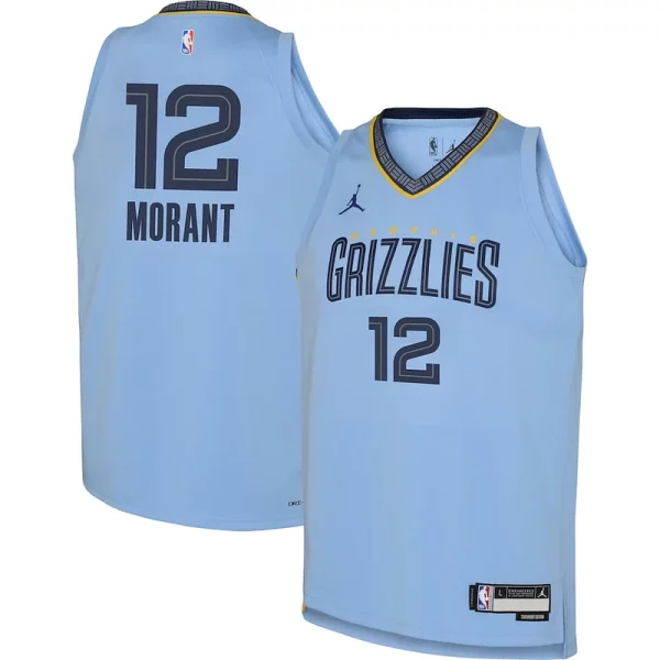 Ja Morant Memphis Grizzlies Jordan Brand Refiné Youth Swingman Jersey Statement Edition Light Blue